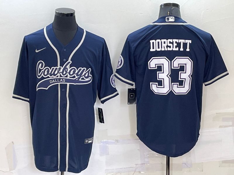 Men Dallas Cowboys #33 Dorsett Blue 2022 Nike Co branded NFL Jersey->dallas cowboys->NFL Jersey